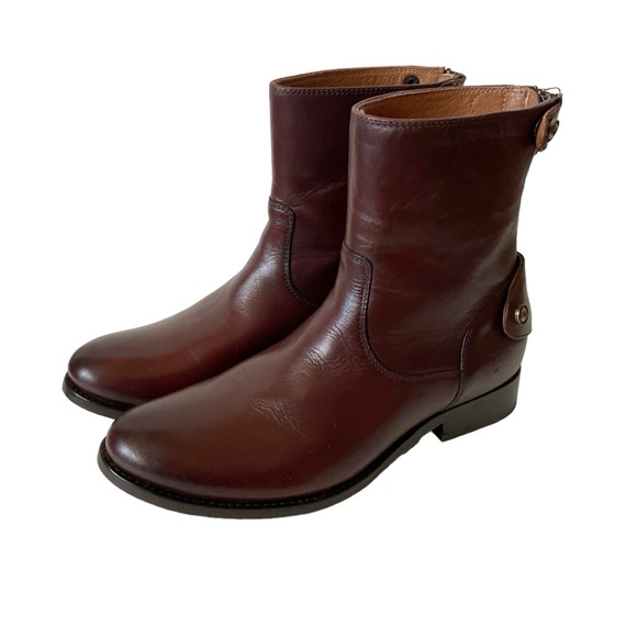 NEW Frye Melissa button leather zip ankle boot size 6.5 - Picture 2 of 11